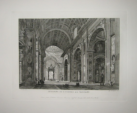 Cottafavi Gaetano (attivo nella prima metà  del XIX Secolo) Interno di S. Pietro al Vaticano 1843 Roma 